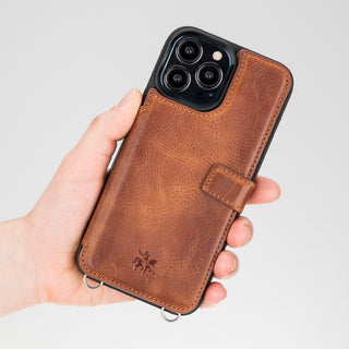 Fermo Funda de cuero para teléfono con billetera cruzada para iPhone 13 Pro Max