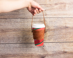 Salerno Leather Coffee Cup Carrying Case