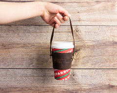 Salerno Leather Coffee Cup Carrying Case