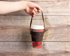 Salerno Leather Coffee Cup Carrying Case