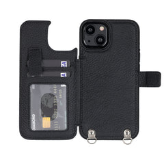 Fermo Funda de cuero para teléfono con billetera cruzada para iPhone 13