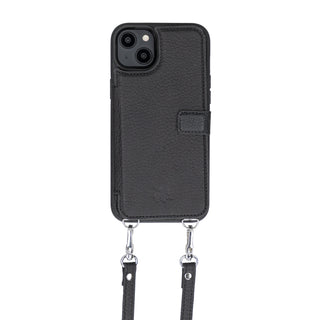 Fermo Funda de cuero para teléfono con billetera cruzada para iPhone 14 Plus