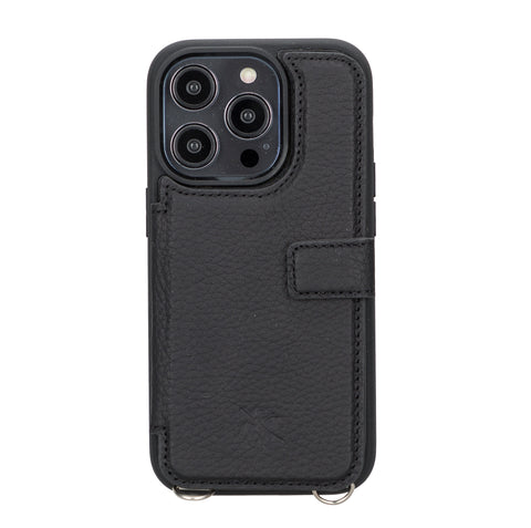 Fermo Funda de cuero para teléfono con billetera cruzada para iPhone 14 Pro Max