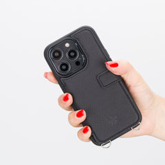 Fermo Funda de cuero para teléfono con billetera cruzada para iPhone 14 Pro