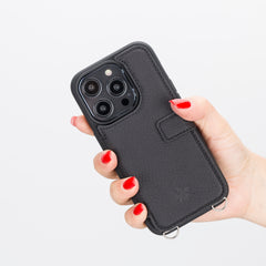 Fermo Funda de cuero para teléfono con billetera cruzada para iPhone 14 Pro