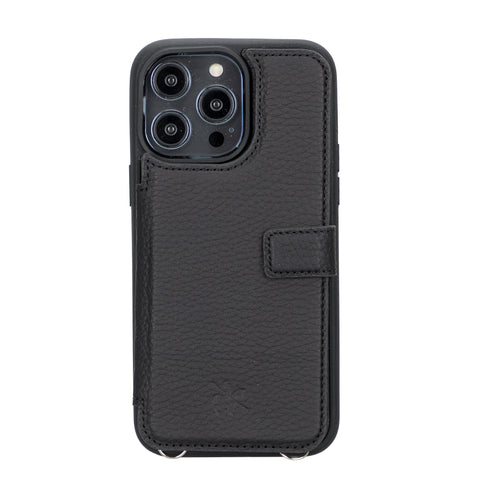 Fermo Funda de cuero para teléfono con billetera cruzada para iPhone 14 Pro