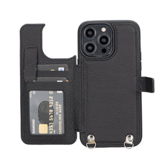 Fermo Funda de cuero para teléfono con billetera cruzada para iPhone 14 Pro
