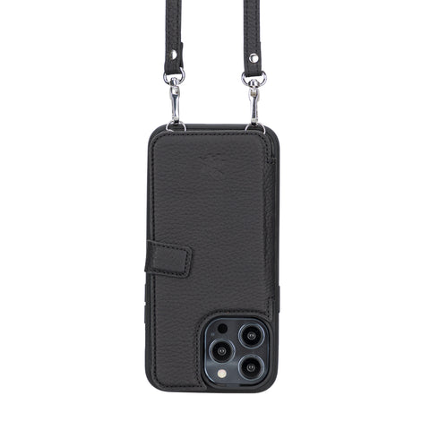 Fermo Funda de cuero para teléfono con billetera cruzada para iPhone 14 Pro