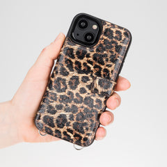 Fermo Funda de cuero para teléfono con billetera cruzada para iPhone 13