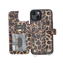 Fermo Funda de cuero para teléfono con billetera cruzada para iPhone 14