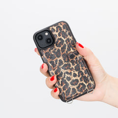 Fermo Funda de cuero para teléfono con billetera cruzada para iPhone 14