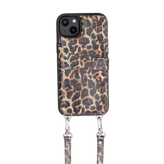 Fermo Funda de cuero para teléfono con billetera cruzada para iPhone 14 Plus