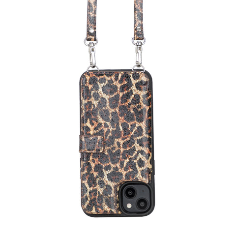 Fermo Leather Crossbody Wallet Phone Case for iPhone 14 Plus
