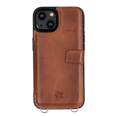 Fermo Funda de cuero para teléfono con billetera cruzada para iPhone 13