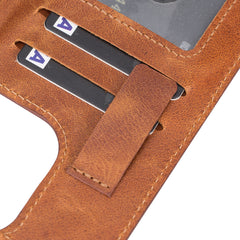 Fermo Funda de cuero para teléfono con billetera cruzada para iPhone 13 Pro