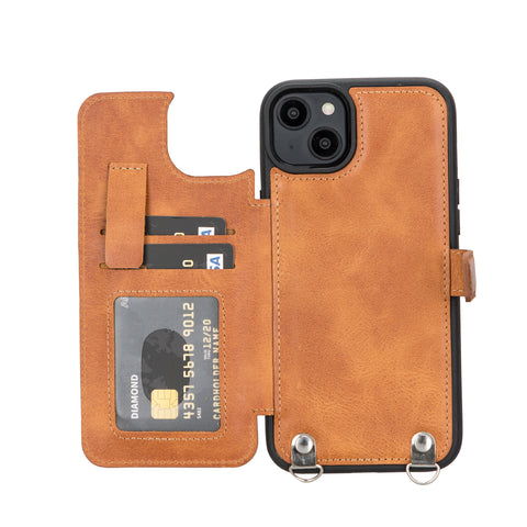 Fermo Leather Crossbody Wallet Phone Case for iPhone 14 Plus