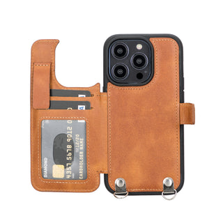 Fermo Leather Crossbody Wallet Phone Case for iPhone 14 Pro Max