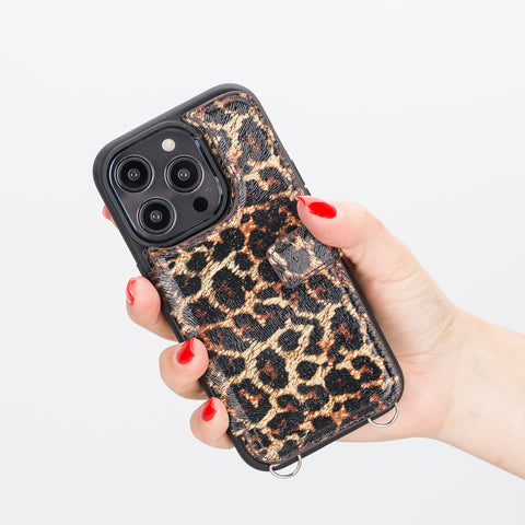 Fermo Funda de cuero para teléfono con billetera cruzada para iPhone 14 Pro