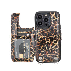 Fermo Funda de cuero para teléfono con billetera cruzada para iPhone 14 Pro