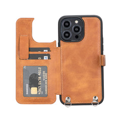 Fermo Funda de cuero para teléfono con billetera cruzada para iPhone 14 Pro