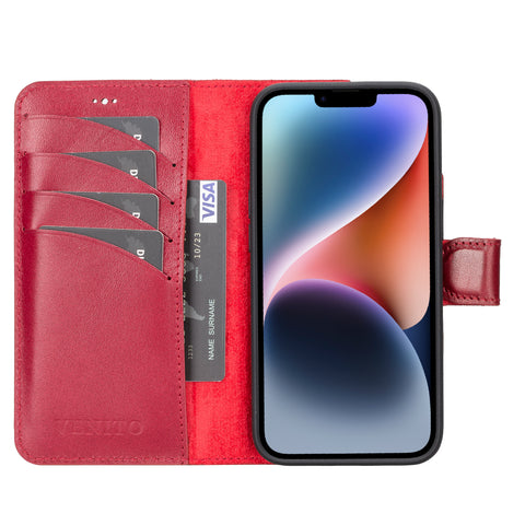 Funda tipo billetera de cuero desmontable con bloqueo RFID Ravenna para iPhone 14