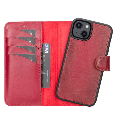 Funda tipo billetera de cuero desmontable con bloqueo RFID Ravenna para iPhone 14