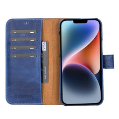 Funda tipo billetera de cuero con bloqueo RFID Florence para iPhone 14 Plus