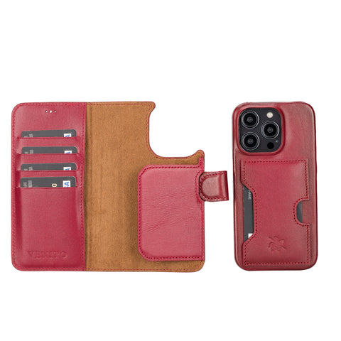 Funda tipo billetera de cuero con bloqueo RFID Florence para iPhone 14 Pro