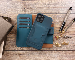 Funda tipo billetera de cuero con bloqueo RFID Florence para iPhone 12 Pro Max