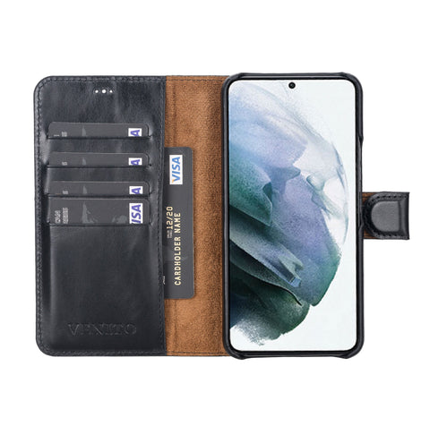 Funda tipo billetera de cuero con bloqueo RFID Florence para Samsung Galaxy S22