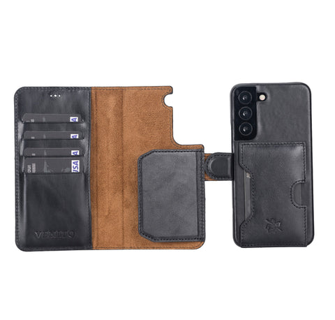 Funda tipo billetera de cuero con bloqueo RFID Florence para Samsung Galaxy S22