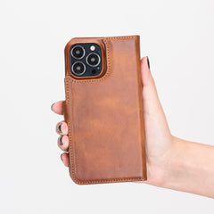 Funda tipo billetera de cuero con bloqueo RFID Florence para iPhone 13 Pro Max