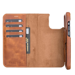 Funda tipo billetera de cuero con bloqueo RFID Florence para iPhone 13 Pro Max