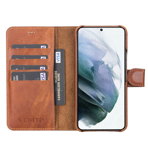 Funda tipo billetera de cuero con bloqueo RFID Florence para Samsung Galaxy S22