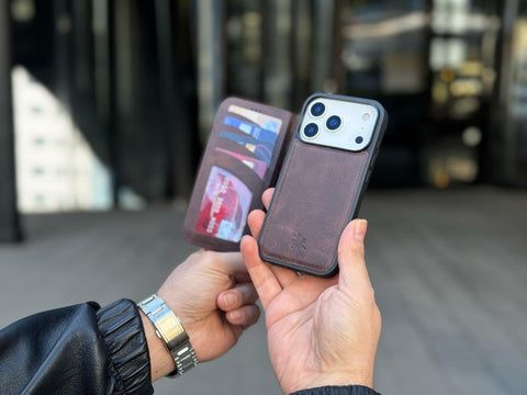 Ravenna RFID Blocking Detachable Leather Wallet Case for iPhone 17 Pro Max