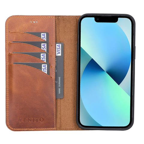 Ravenna RFID Blocking Detachable Leather Wallet Case for iPhone 13 Pro Max