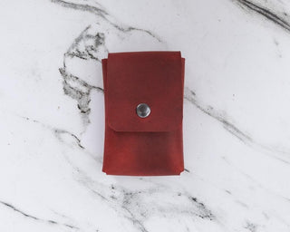 Cigarette Genuine Leather Case - Light Red