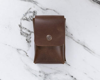 Cigarette Genuine Leather Case - Saddle Brown