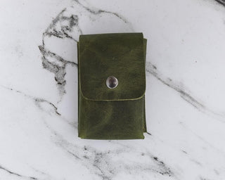 Cigarette Genuine Leather Case - Olive