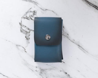 Cigarette Genuine Leather Case - Blue