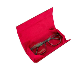 Clever Genuine Leather Glasses Case - Red