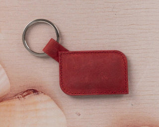 Leather Keyring - Light Red