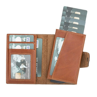 Mondello Leather Pop-Up Card Holder - Tan