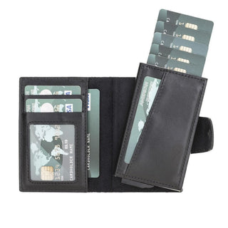 Mondello Leather Pop-Up Card Holder - Black
