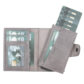Mondello Leather Pop-Up Card Holder - Graytone