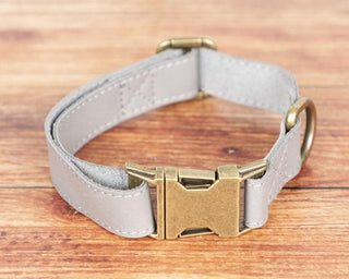 Scobby leather dog collar in Graytone
