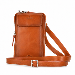 Ferrara Bolso bandolera unisex de piel para teléfono 