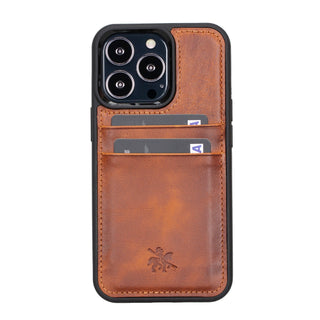 Funda tipo billetera de cuero Capri Snap On para iPhone 14 Pro