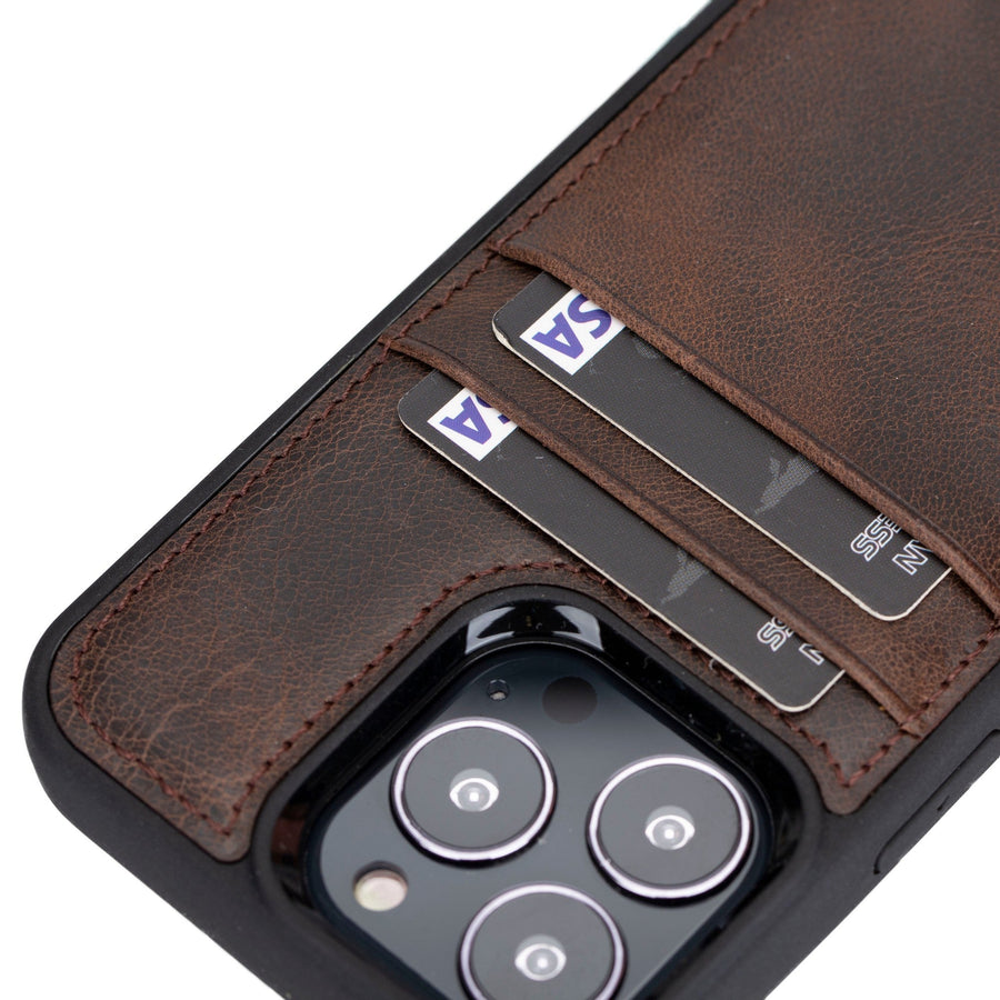 Funda tipo billetera de cuero Capri Snap On para iPhone 14 Pro