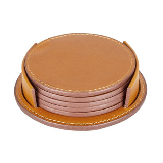 Divine Leather Cup Coaster Set